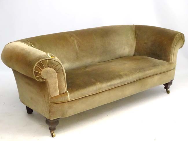 A late 19thC Chesterfield sofa, manner of Morris,