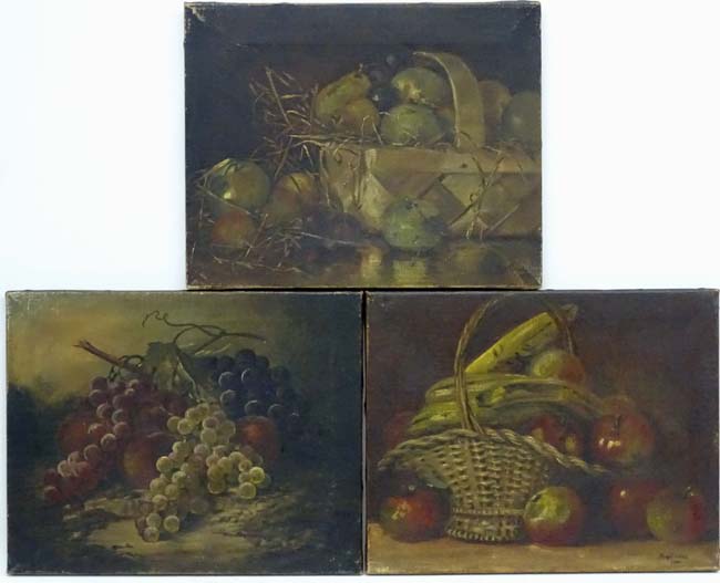 May Banks 1891, Oil on canvas , three, Still lives , ; basket of fruit ,