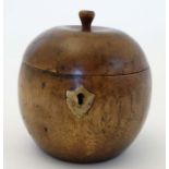A 2stC Treen tea caddy in the form of an apple.