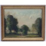 William George Robb (1872-1940), Oil on Canvas, Landscape with figures, Signed lower right.