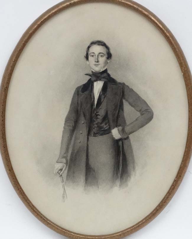 Nathan Cooper Branwhite (1775-1867), Watercolour , Grisaille oval, - Image 5 of 5