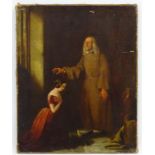 D M XIX, Oil on canvas, A blind man giving blessing to kneeling girl,