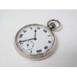 HM Silver Pocketwatch : a 1937 Denison Eclipse top wind Pocketwatch with Swiss 7 jewel movement ,