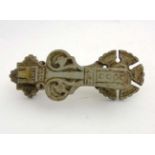 Arts and crafts : ' Kenrick ' a painted cast iron door knocker marked verso.