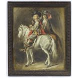 XVIII / XIX English School Watercolour Two cavaliers on horseback Approximately 10 x 7 7/8”