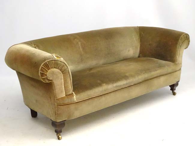 A late 19thC Chesterfield sofa, manner of Morris, - Image 3 of 8