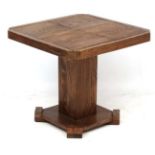 An Art Deco oak squared pedestal occasional table 20" x 20" x 18" high CONDITION: