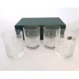 A set of 4 Bohemia Crystal, Czech Republic, Fine Cut Whiskey glasses, in original box,