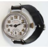 West End Watch Company - a nickel cased 1st war Gentleman's mechanical wristwatch , The Philos ,