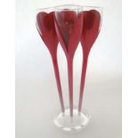 A set of 4 advertising champagne flutes for ' Moet & Chandon Champagne' ,