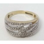 A 9ct gold ring set with chip set diamonds CONDITION: Please Note - we do not make