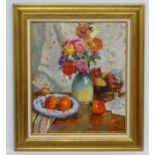Boris Mikhailovitch Lavrenko (1920-2001), Russian School, Oil on canvas, "Still life with fruits",