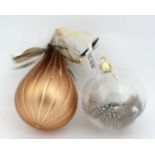 Christmas Decorations : Two Christmas Tree baubles with feather decoration (2) 5'' tall