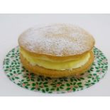 Victoria sponge with lemon and butter cream filling with a festive dusting of icing sugar Kindly
