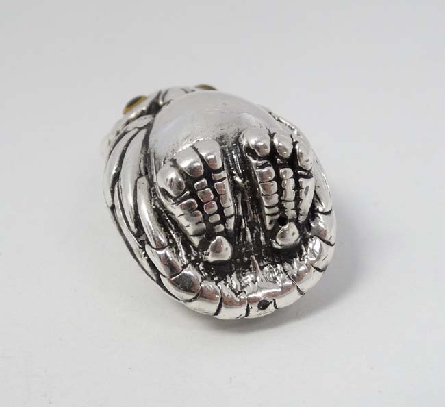 A silver pendant / large charm formed as an owl 1 3/4" high CONDITION: Please Note - Image 5 of 5