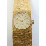Accurist - a 1970's gold plate mechanical watch with gilt dial and 17 jewel movement , measuring 0.