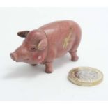 A Novelty cold painted vesta case formed as a pig 2 1/2" long CONDITION: Please