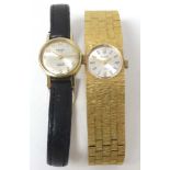 Accurist - a 1970's gold plate ladies mechanical dress watch with 21 jewel movement together with