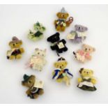 A quantity of 10 miniature Martin Hermann pin bears dating from 2002-2005,
