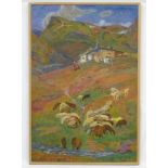 Youri Leonidovitch Frolov (1925-1998), Russian School, Oil on canvas, "Herd resting",