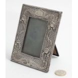 An Art Nouveau silver photograph frame hallmarked Chester 1905 maker W J Mayat.