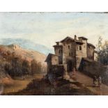 Vicente Camaron Torra (1803-1864), attribué à, 'Entrée de village fortifié'.