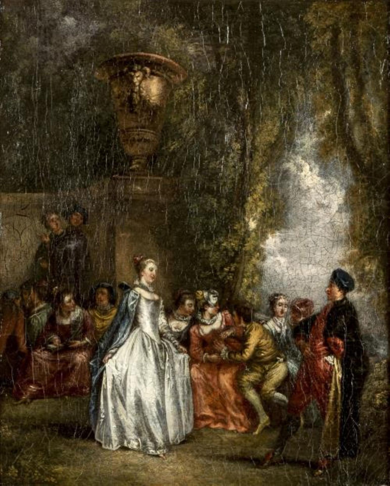 Jean Antoine Watteau, copie de , "Les Fêtes vénitiennes vers 1717-1718". Huile sur [...]
