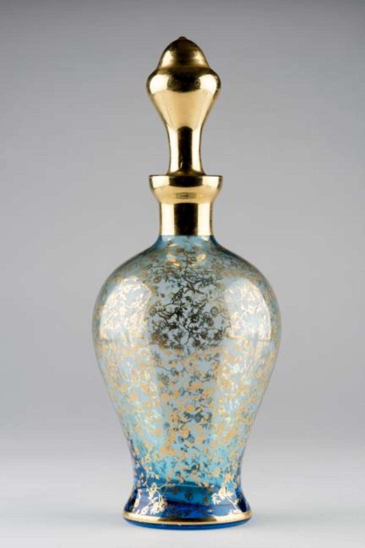 Service à liqueur en verre bleu de Murano à surdécor à l'or de fleurs ""Set Lelli [...] - Bild 2 aus 6