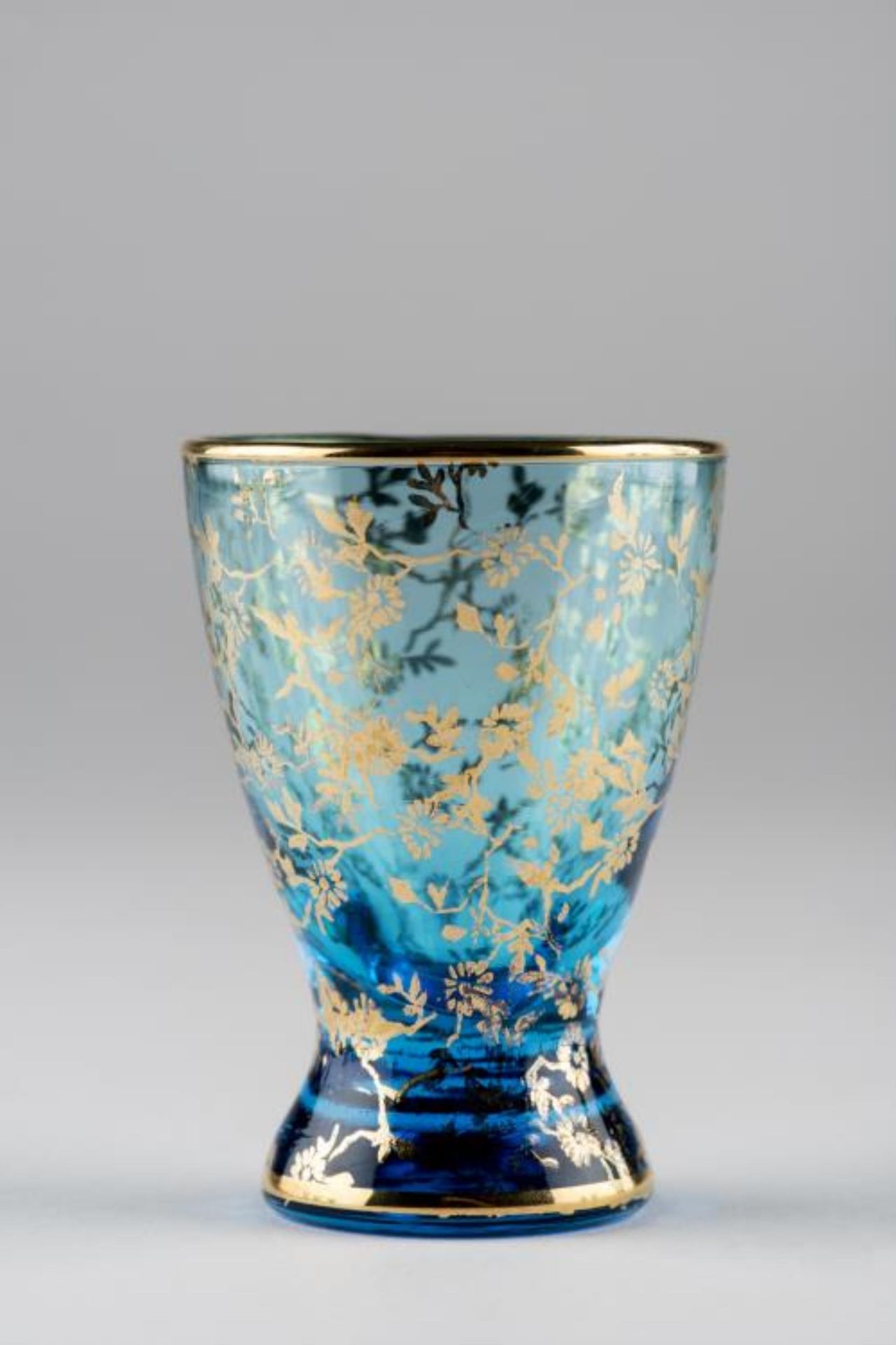 Service à liqueur en verre bleu de Murano à surdécor à l'or de fleurs ""Set Lelli [...] - Bild 6 aus 6