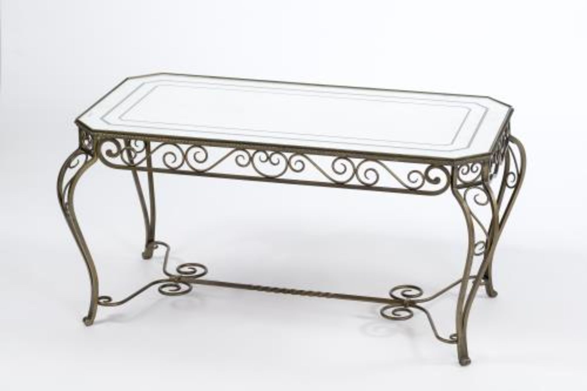 Deux tables basses à piètement en bronze et plateau miroir attribuées à René [...] - Bild 5 aus 5