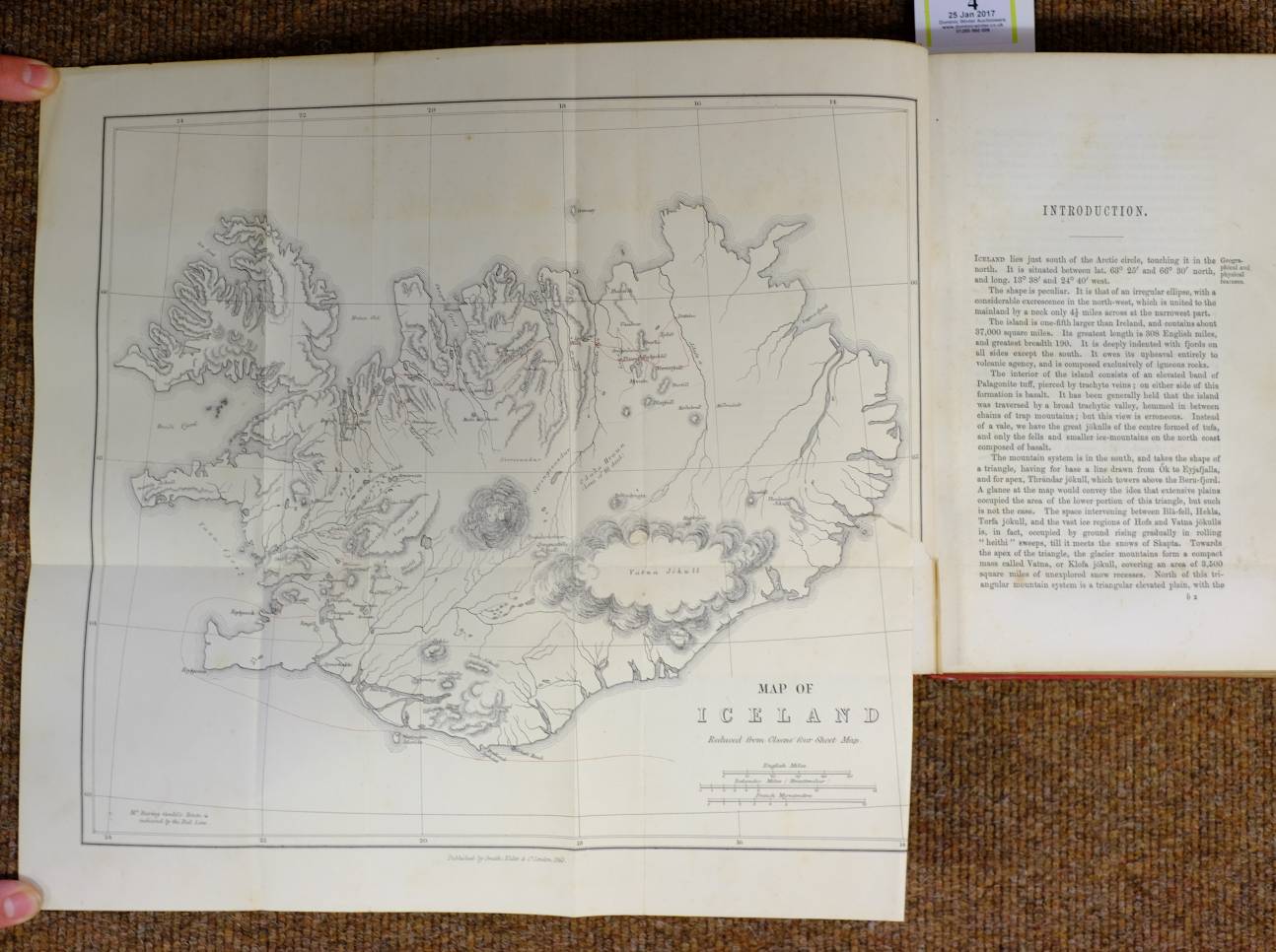 Baring-Gould (Sabine). Iceland: Its Scenes and Sagas, 1st edition, 1863, folding lithograph map, - Image 4 of 6