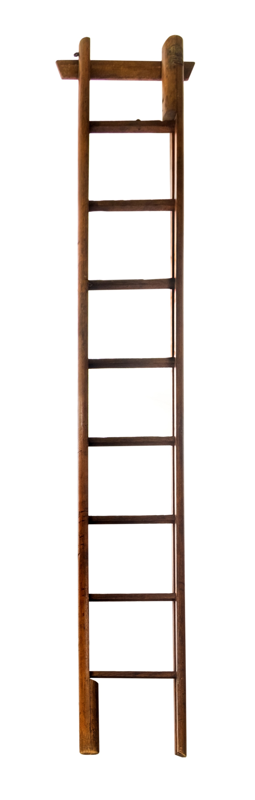 *Library steps. A Victorian Davis's Patent metamorphic pole ladder by A.E. Podmore & Co, Hatton