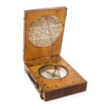 *Sundial. A Victorian boxwood sundial and compass by Cox of Newgate Street London, with paper