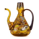 *Vessel. An early 20th century Continental amber glass water vessel, probably Spanish, finely