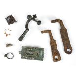 *Antiquities. A small collection of Roman antiquities including a bronze soldier's buckle, 3rd