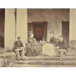 India. An album of 63 albumen prints, circa 1860s, mounted on 19 leaves, many as multiples and