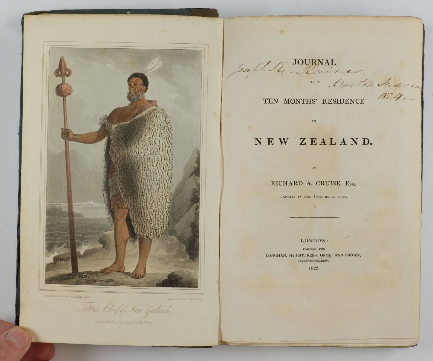 Cruise (Richard A.). Journal of a Ten Months' Residence in New Zealand, 1st edition, 1823, hand- - Image 5 of 5