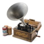 *Phonograph. Edison Standard Phonograph, with plate stamped Type 2 "Standard", in an oak case with