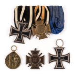 *Prussia. A WWI group of three, comprising, Iron Cross, 2nd Class, Cross of Honour for the Great War