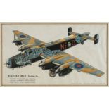 *Intelligence Section. Evans (D), Halifax MkII Series IA, watercolour and ink drawing, showing a