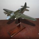 *Desk Top Model. A WWII RAF wooden recognition model of a Bristol Blenheim, 34.5cm wingspan, mounted