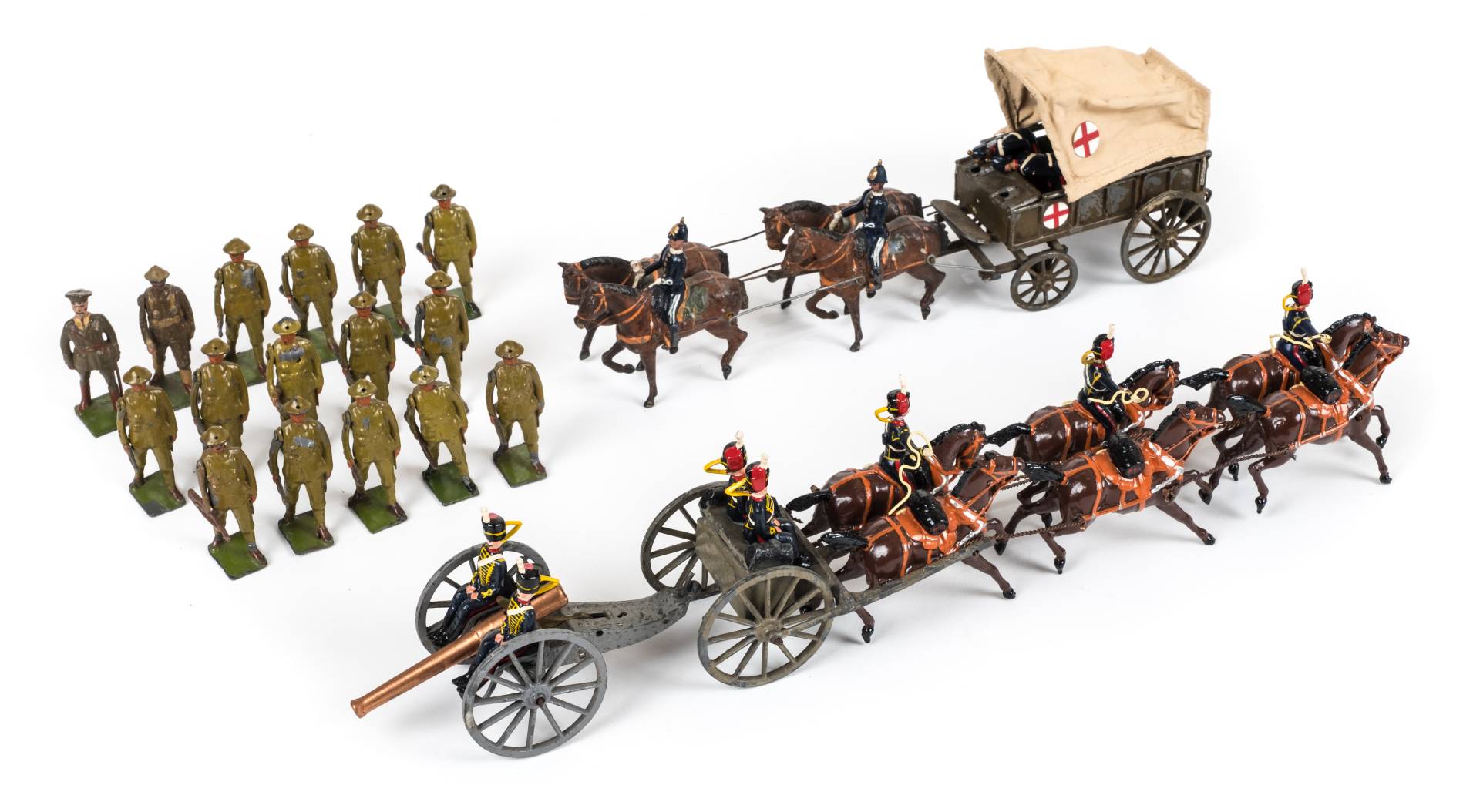 *Britains Soldiers. Boer War period Army Service Corps wagon, comprising 2 loose riders, wagon