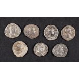 *Roman. 7 silver Denarius, Septimus Severus (2), Trajan, Hadrian (3), Severus Alexander, condition