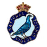 *Pigeon Service. A rare WWII Pigeon Service enamel lapel badge by Marples & Beasley, Birmingham, the