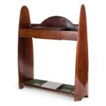 *Propeller. A WWI period mahogany propeller hallstand, with two propeller blades, hinged compartment