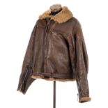 *Royal Air Force. WWII Irvin "Devon Fleece" leather flying jacket, with Air Ministry tailors