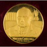 *Spink & Sons. Sir Winston Churchill (1874-1965) gold commemorative medal, obverse Sir Winston