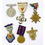 *WWII. 1914 Star and Bar with Rosette (6873 Pte T. Hughes. 1/Wilts:R.), fine, together with