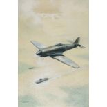 *Nockolds (Roy, 1911-1979). Sea Fury, gouache and pastel on paper, showing this historic aircraft in