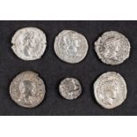 *Roman. 6 silver Denarius, Hadrian, Iceni, Caracalla (2), Julia Maesa, Antonius Pius, condition